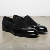 Men's Black Wingtip Leather Loafers — Kettering