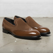 Men's Brown Wingtip  Leather Loafers — Kettering