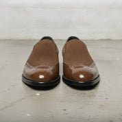Men's Brown Wingtip  Leather Loafers — Kettering