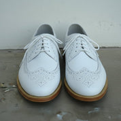 Men's White Wingtip Brogue Leather Derbys — Walton — Walton