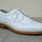 Men's White Wingtip Brogue Leather Derbys — Walton — Walton
