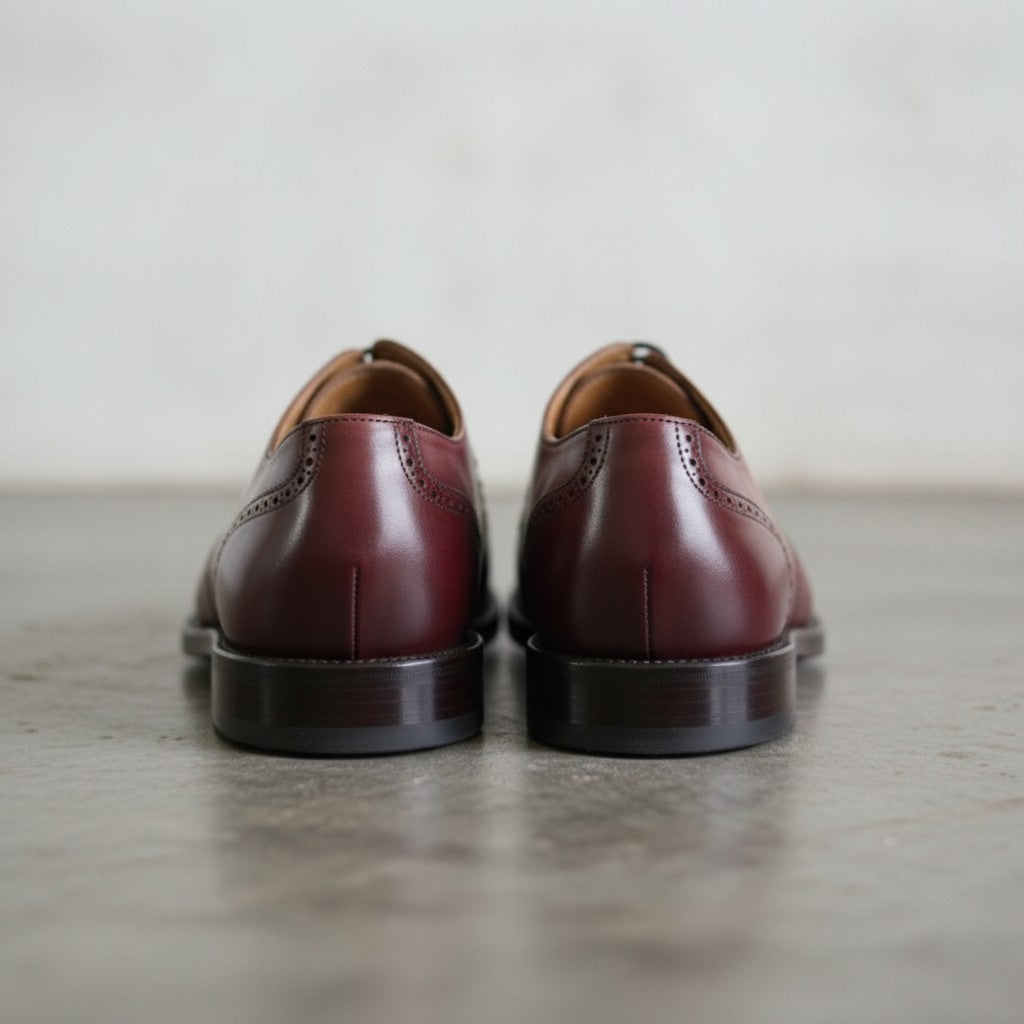 Men's Burgundy Cap-Toe Leather Oxfords — Edenwood