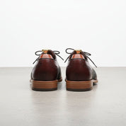Men's Burgundy and Grey Wingtip Leather Oxfords — Primrose — Primrose