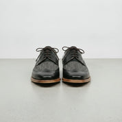 Men's Black and Grey Wingtip Leather Oxfords — Primrose
