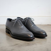 Men's Dark Grey Brogue Leather Oxfords — Chadburn