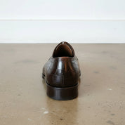 Men's Dark Brown Cap-Toe Alligator-Embossed Leather Oxfords — Ryde — Ryde