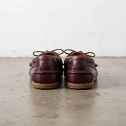 Men's Burgundy Apron-Toe Leather Boat Loafers — Lenham