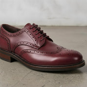 Men's Burgundy Wingtip Leather Derbys — Pollard