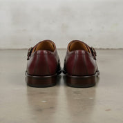 Men's Burgundy Cap-Toe Leather Double Monk Strap Shoes — Tunbridge — Tunbridge