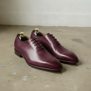 Men's Burgundy Plain-Toe Leather Oxfords — Dunstan