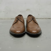 Men's Brown Apron-Toe Leather Derby Shoes — Falkirk