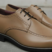 Men's Tan Apron-Toe Leather Derby Shoes — Falkirk