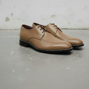 Men's Tan Apron-Toe Leather Derby Shoes — Falkirk