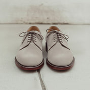 Men's Light Gray Suede Plain-Toe Derby Shoes — Andrewes