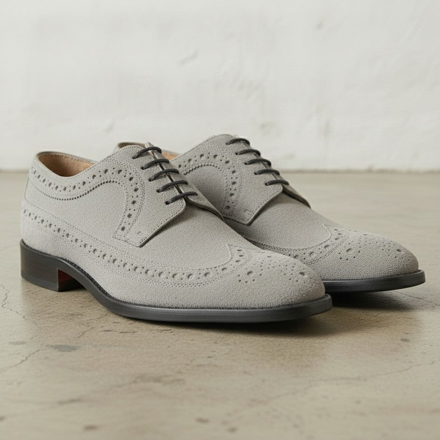 Light Gray Wingtip Suede Derby — Hobart — Hobart — Hobart
