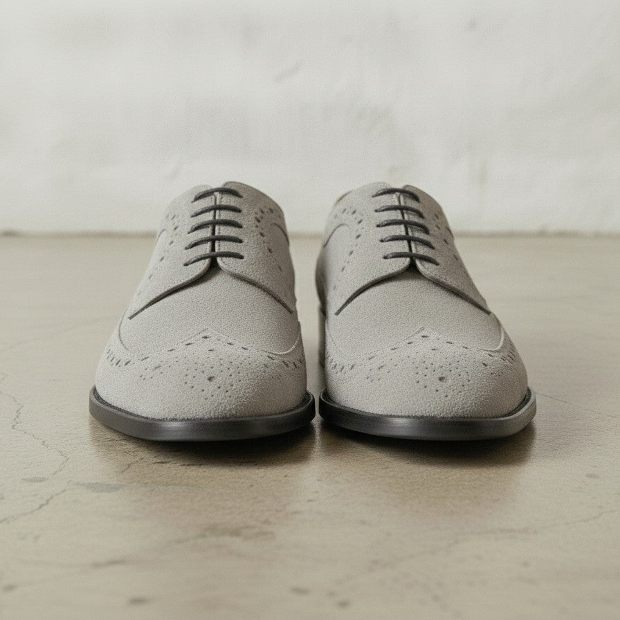 Light Gray Wingtip Suede Derby — Hobart — Hobart — Hobart