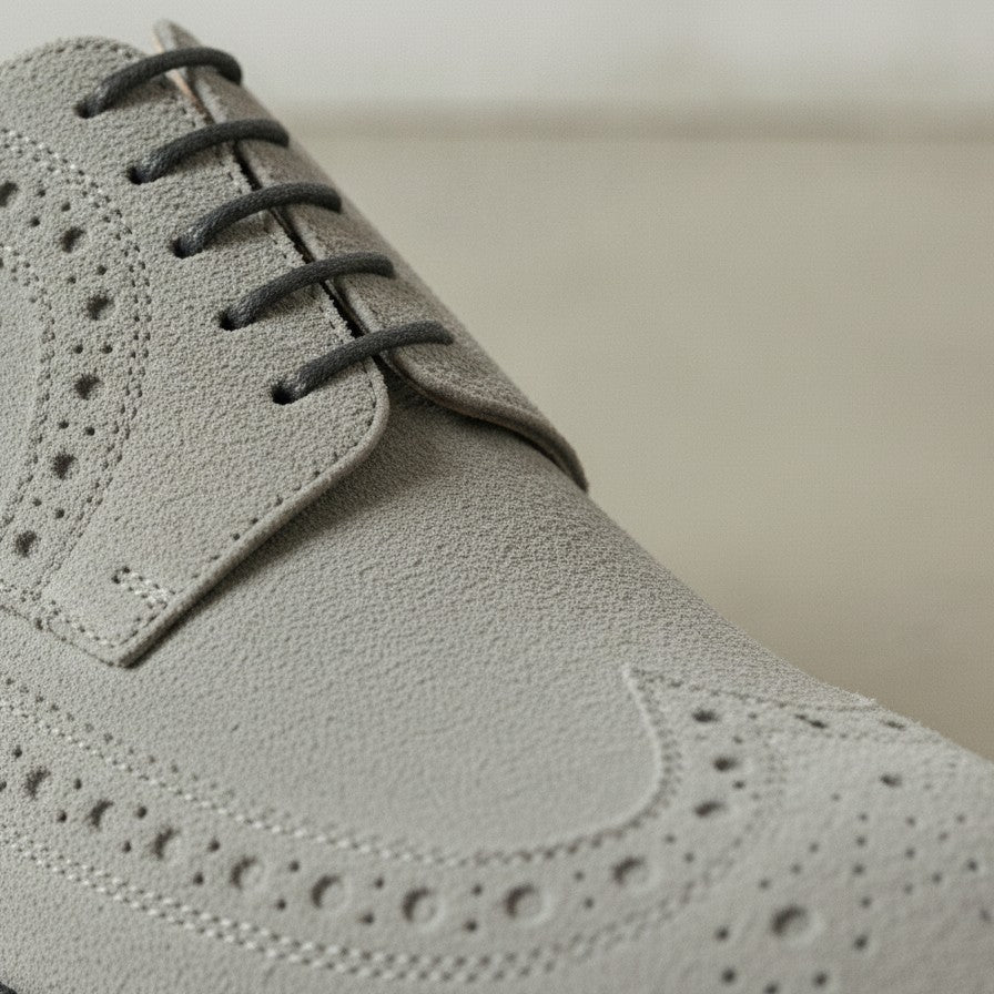 Light Gray Wingtip Suede Derby — Hobart — Hobart — Hobart