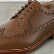 Men's Brown Wingtip Leather Derby Brogues — Arkendale