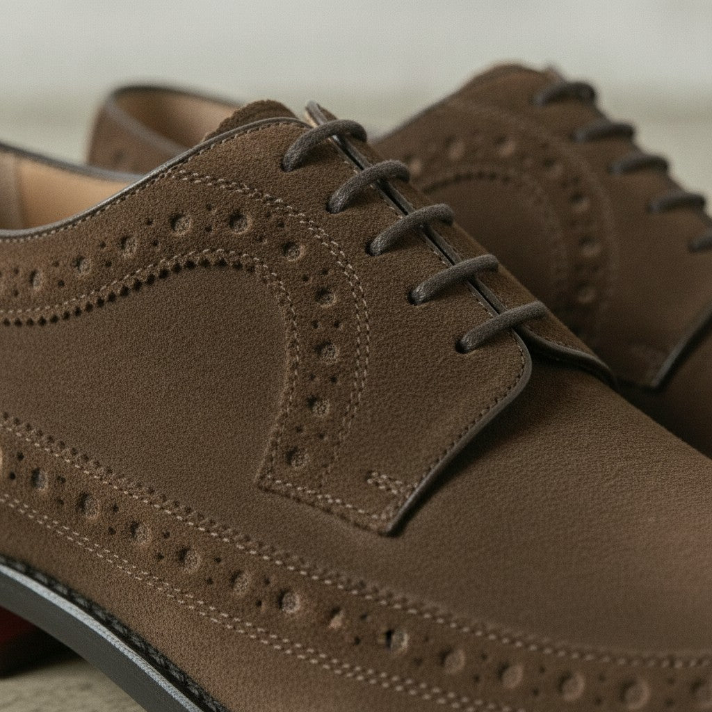 Brown Wingtip Suede Derby — Hobart