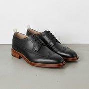 Men's Black Wingtip Leather Derby Brogues — Arkendale