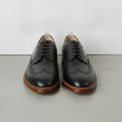 Men's Black Wingtip Leather Derby Brogues — Arkendale