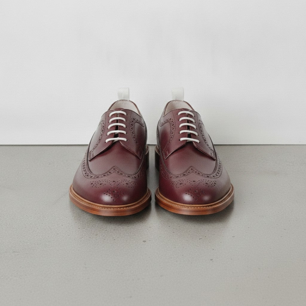 Men's Burgundy Wingtip Leather Derby Brogues — Arkendale — Arkendale