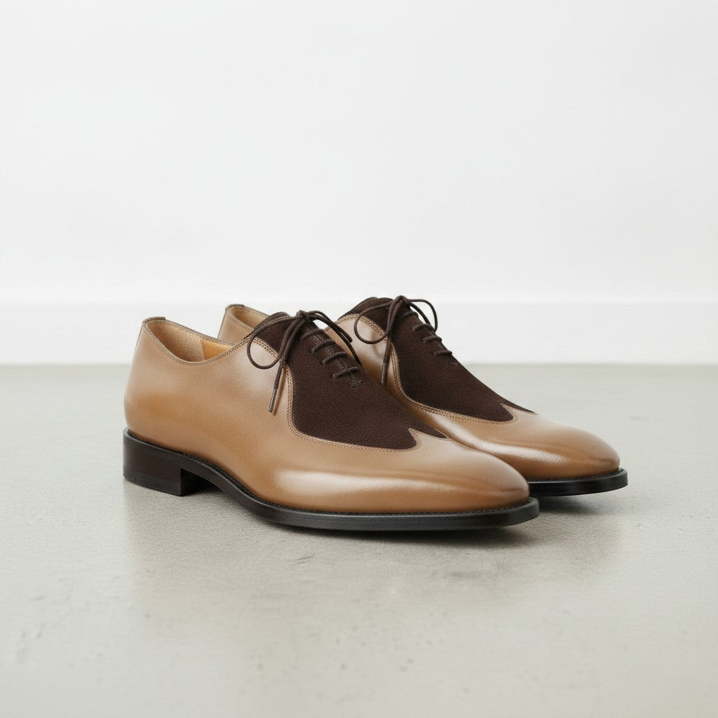 Men's Tan and Dark Brown Leather Oxfords — Edbrook