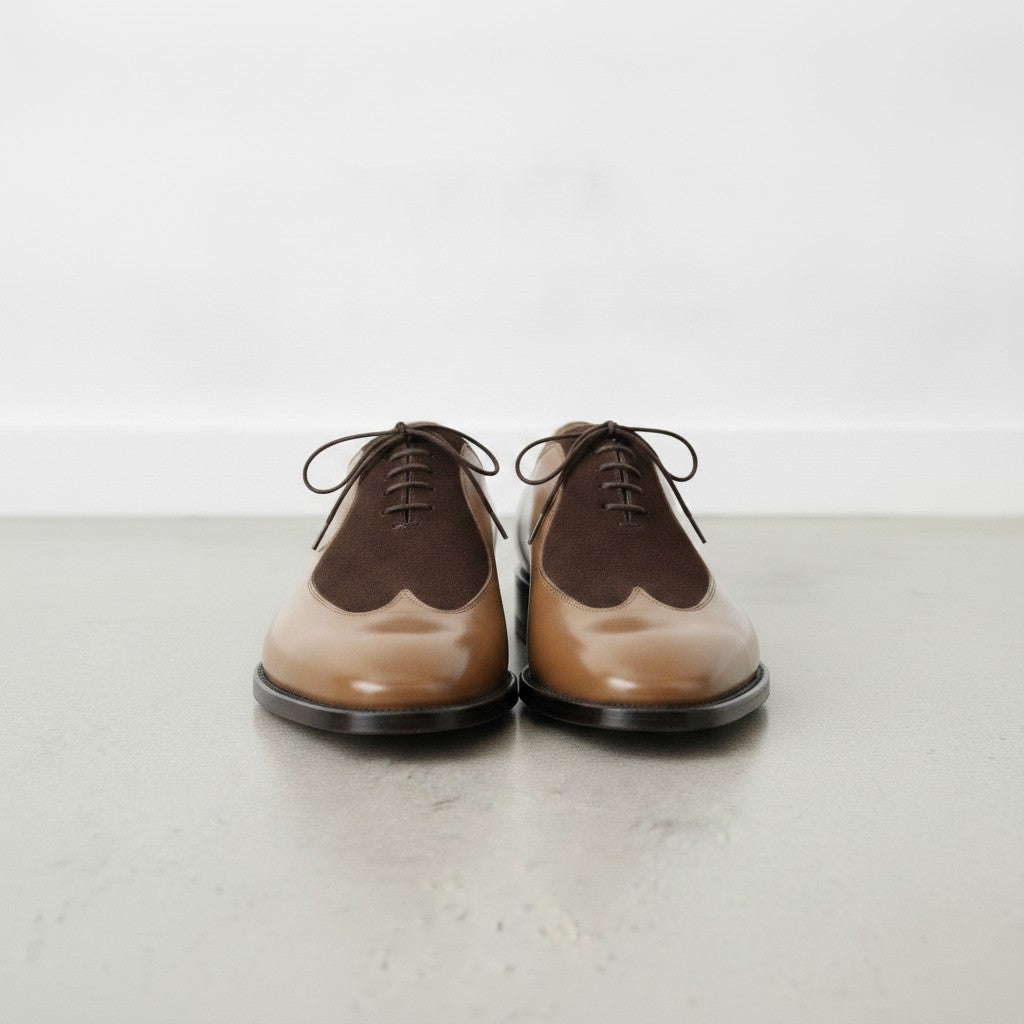 Men's Tan and Dark Brown Leather Oxfords — Edbrook