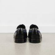 Men's Black and Navy Spectator Wingtip Suede and Leather Oxfords — Caulfield