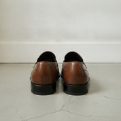 Men's Brown and Burgundy Two-Tone Leather Penny Loafers — Dunsworth