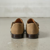 Men's Tan Wingtip Suede Kiltie Monk Strap Shoes — Alveley