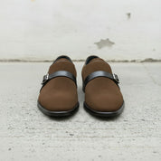 Men's Dark Brown Suede Monk Strap Shoes — Fairfield — Fairfield