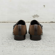 Men's Dark Brown Suede Monk Strap Shoes — Fairfield — Fairfield