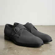 Men's Dark Gray Suede Monk Strap Dress Shoes — Balderton — Balderton