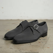 Men's Dark Gray Suede Monk Strap Dress Shoes — Balderton — Balderton