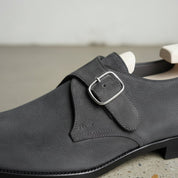 Men's Dark Gray Suede Monk Strap Dress Shoes — Balderton — Balderton
