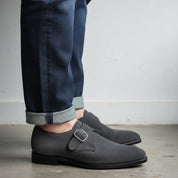 Men's Dark Gray Suede Monk Strap Dress Shoes — Balderton — Balderton