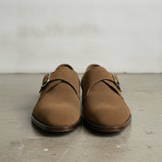 Men's Brown Suede Monk Strap Shoes — Balderton