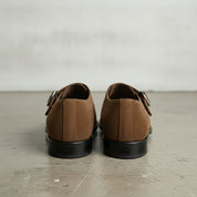 Men's Brown Suede Monk Strap Shoes — Balderton
