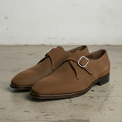 Men's Brown Suede Monk Strap Shoes — Balderton