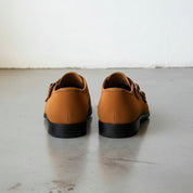 Men's Brown Plain-Toe Suede Double Monk Strap Shoes — Larkin — Larkin