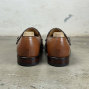Men's Brown Plain-Toe Leather Double Monk Strap Shoes — Heytesbury — Heytesbury
