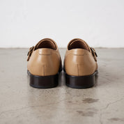 Men's Black and Tan Cap-Toe Leather Double Monk Strap Shoes — Uxbridge