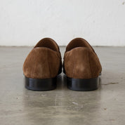 Men's Brown Embroidered Suede Loafers — Stratford