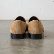Men's Tan Embroidered Suede Loafers — Stratford
