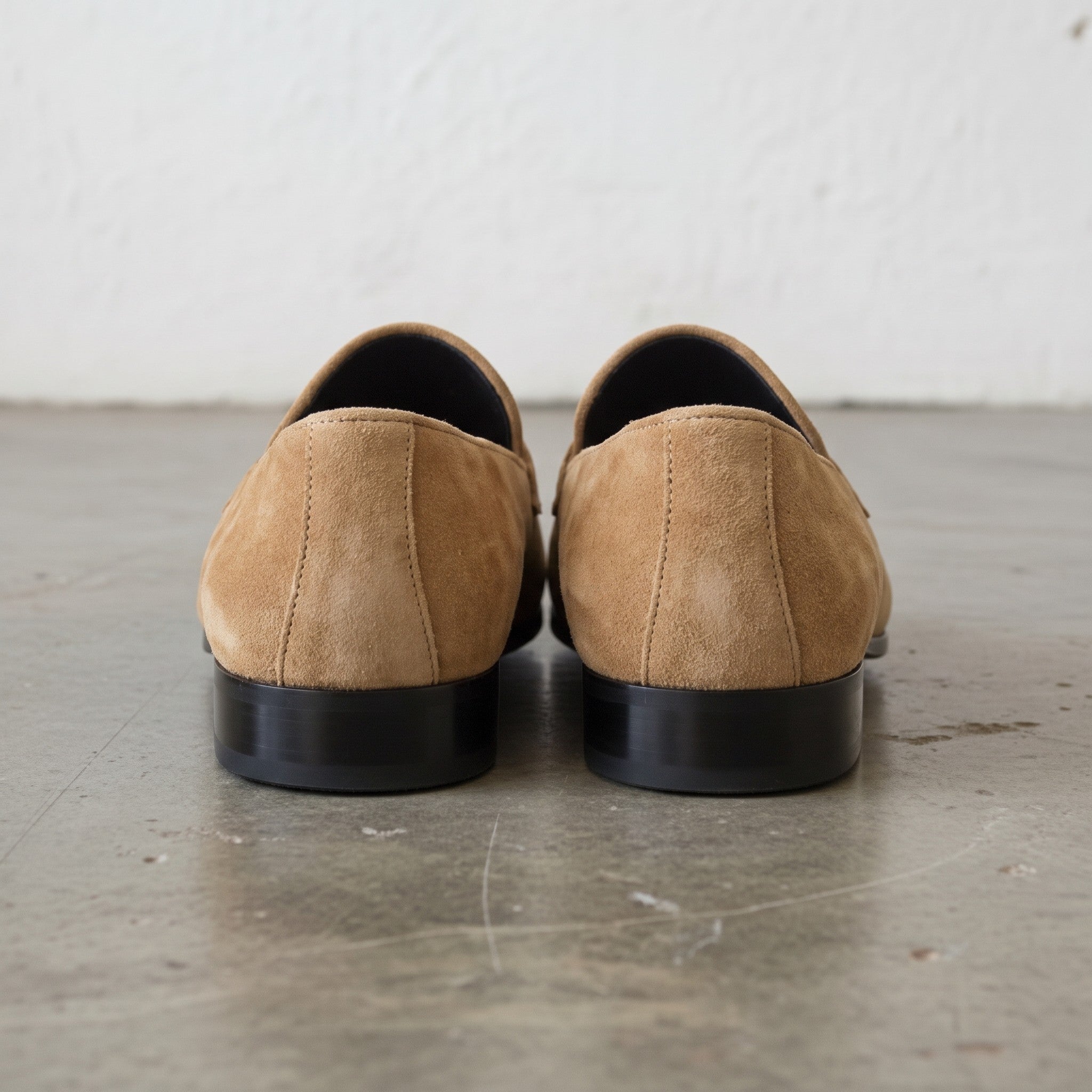 Men's Tan Embroidered Suede Loafers — Stratford