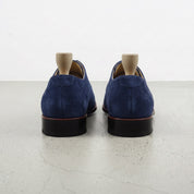 Navy Suede Apron-Toe Derbys — Gofton
