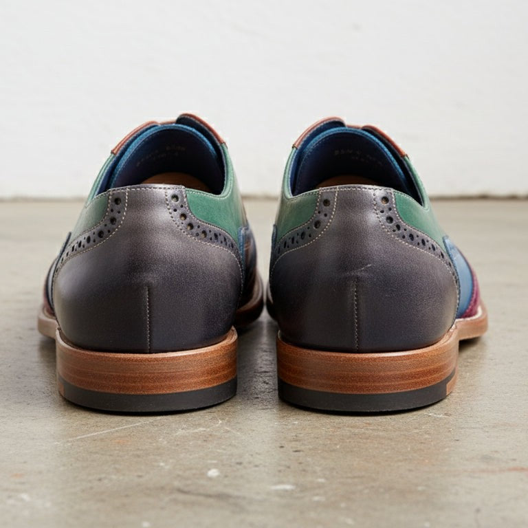 Men's Multicolor Wingtip Leather Brogue Oxfords — Strachan