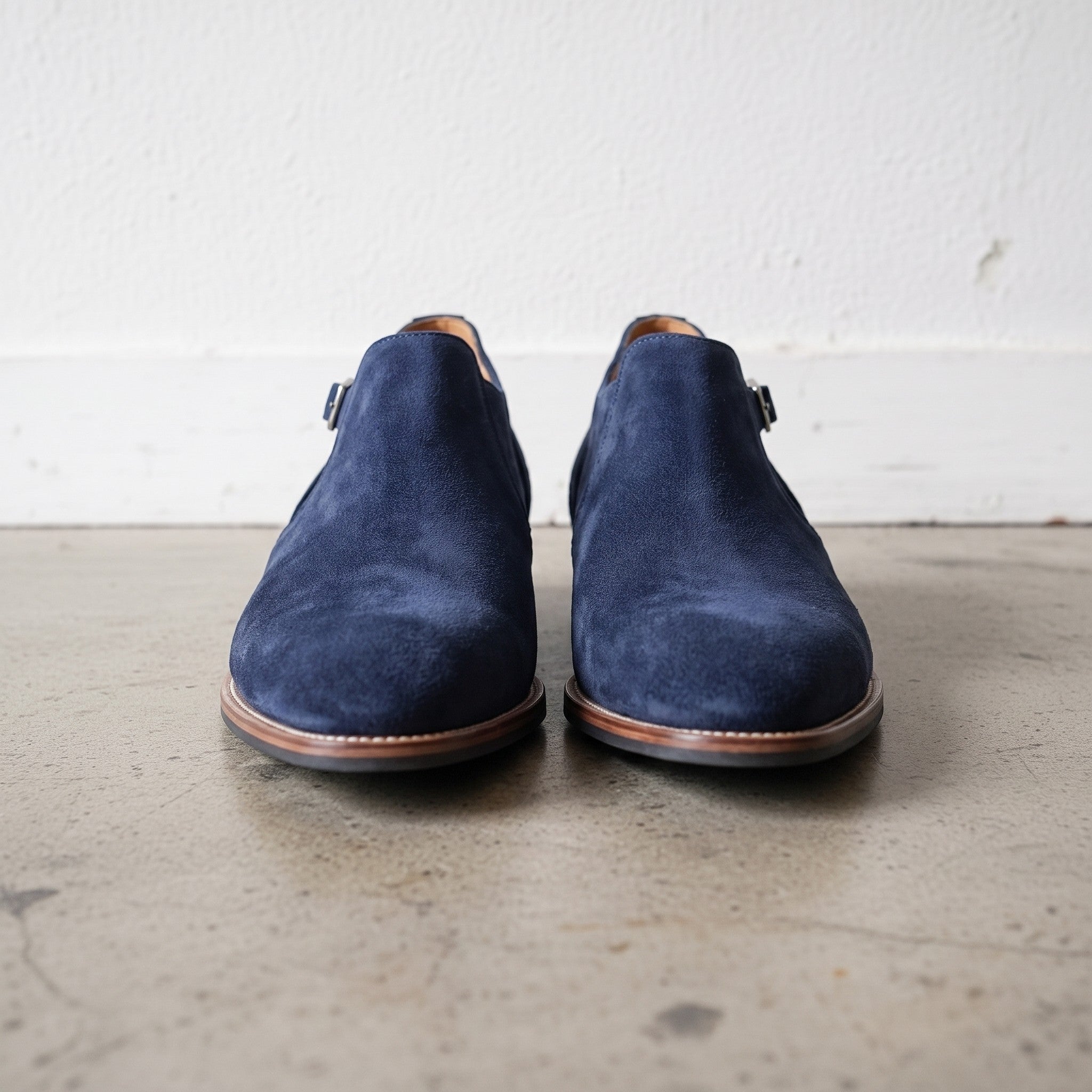 Men's Navy Blue Suede Chelsea Boots — Wickham
