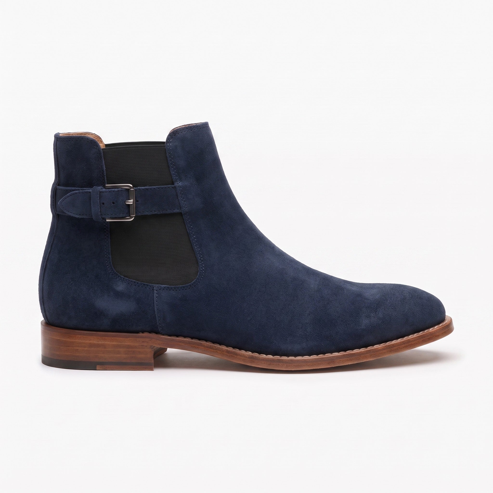 Men's Navy Blue Suede Chelsea Boots — Wickham